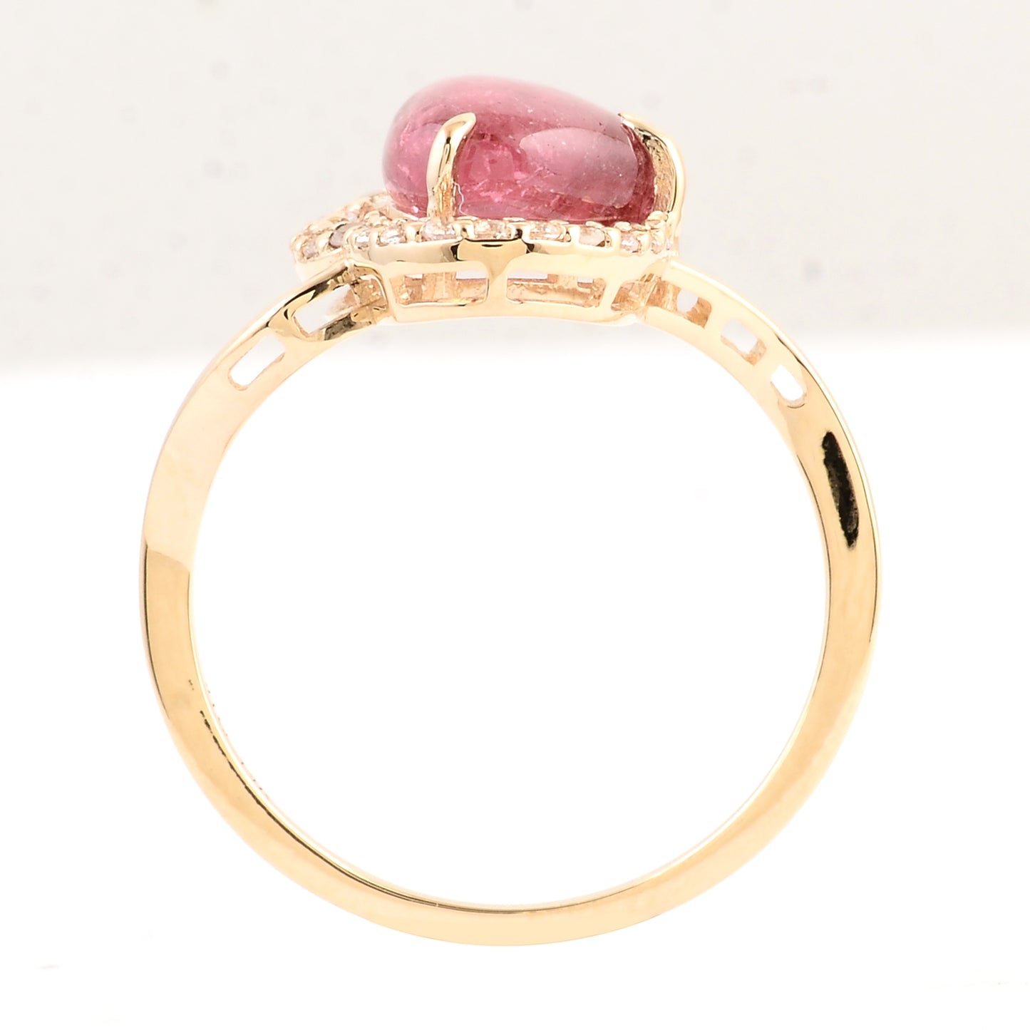 2.54 Ct Heart Tourmaline 14K Gold Ring