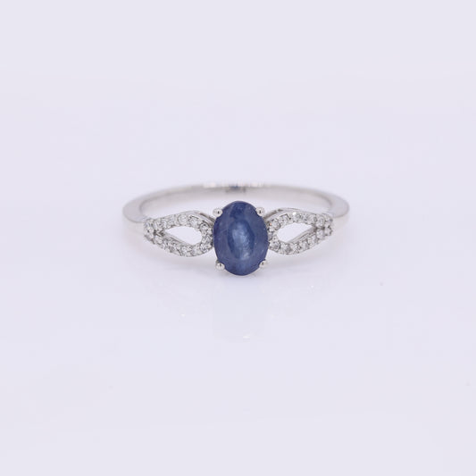 1.12 Ct Oval Mixed Cut Natural Sapphire 950 Platinum Ring