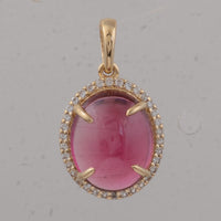 3.33 Ct Oval Tourmaline 9K Gold Pendant