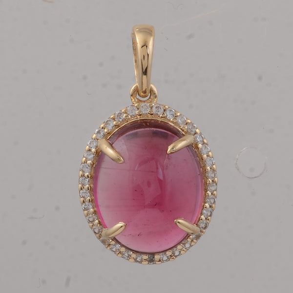 3.33 Ct Oval Tourmaline 9K Gold Pendant