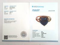 6.11 Ct Heart Cabochon Natural Sapphire 14K Gold Ring