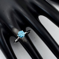 1.10 Carats Blue Lab Grown Diamond 14K Gold Ring
