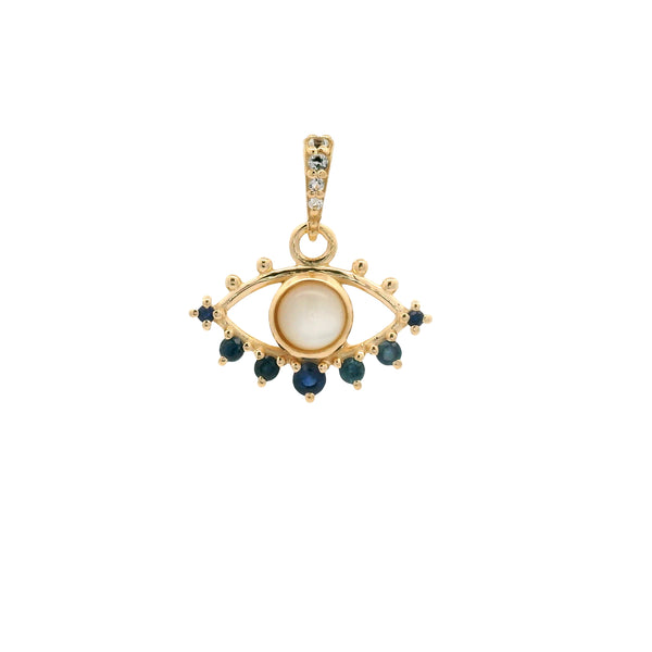 1.04 Ct Round Mother Of Pearl 10K Gold Pendant