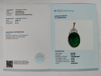 4.65 Ct Oval Mixed Cut Natural Emerald 14K Gold Pendant