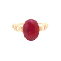 2.97 Ct Oval Ruby 14K Gold Ring