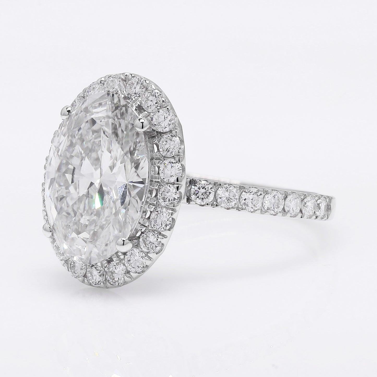 4.54 Ct Oval Brilliant Lab Grown Diamond 14K Gold Ring