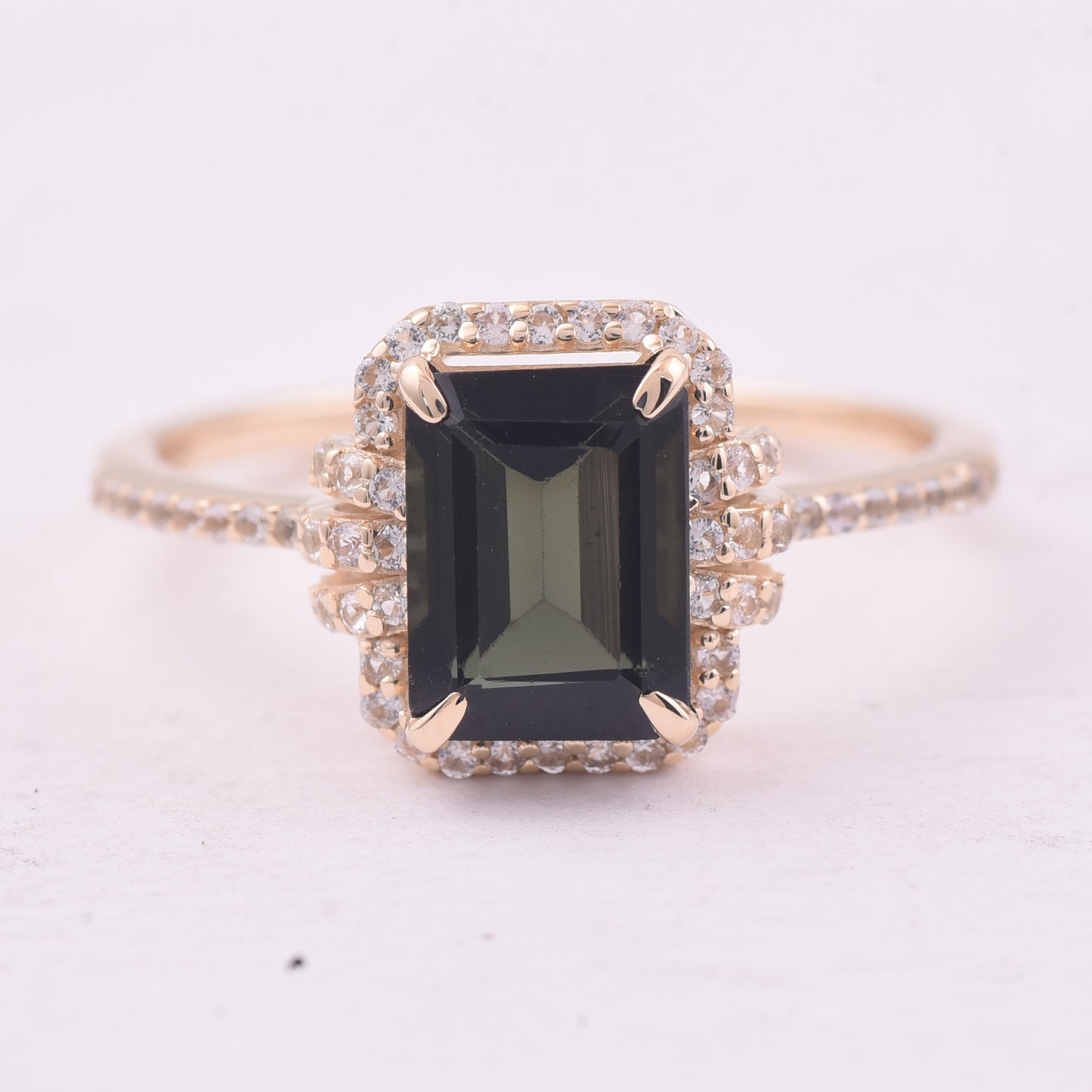 1.71 Ct Octagon Tourmaline 9K Gold Ring