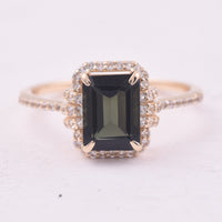 1.71 Ct Octagon Tourmaline 9K Gold Ring