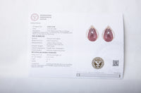 7.21 Ct Pear Cabochon Natural Tourmaline 14K Gold Earrings