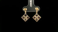 3.04 Ct Square Rubellite 14K Gold Earrings