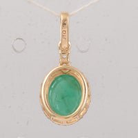 2.37 Ct Oval Emerald 9K Gold Pendant