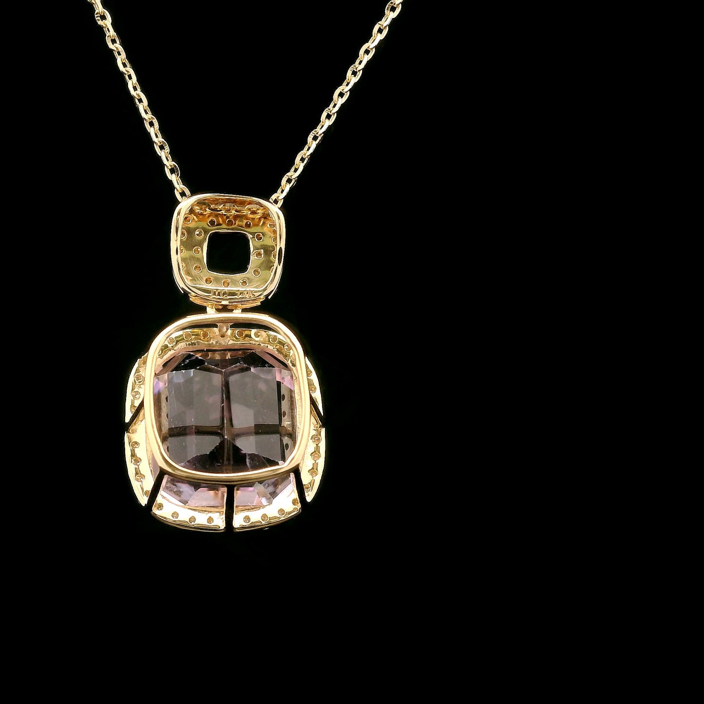 9.19 Ct Cushion Kunzite 14K Gold Pendant