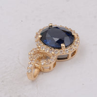 1.65 Ct Oval Sapphire 9K Gold Pendant
