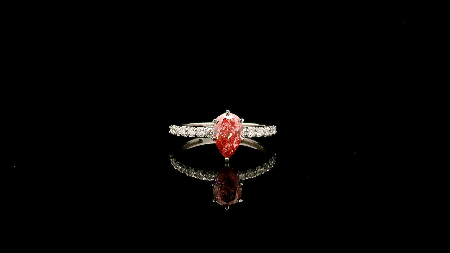 1.35 Carats Pink Lab Grown Diamond 14K Gold Ring