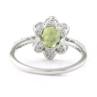 1.70 Ct Oval Mixed Cut Natural Green Sapphire 950 Platinum Ring