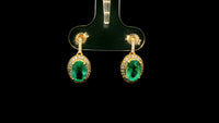 1.73 Ct Oval Emerald 9K Gold Earrings