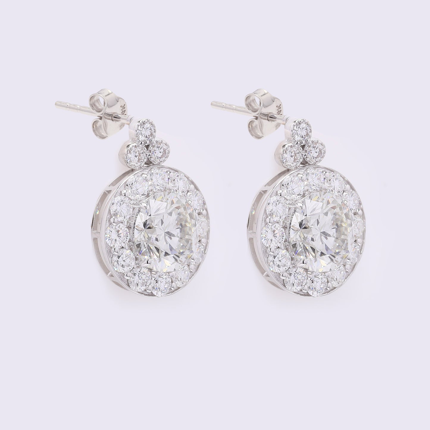 4.55 Carats Lab Grown Diamond 14K Gold Earrings