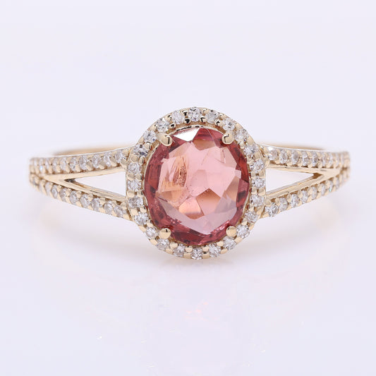 1.36 Ct Oval Mixed Cut Natural Spinel 14K Gold Ring