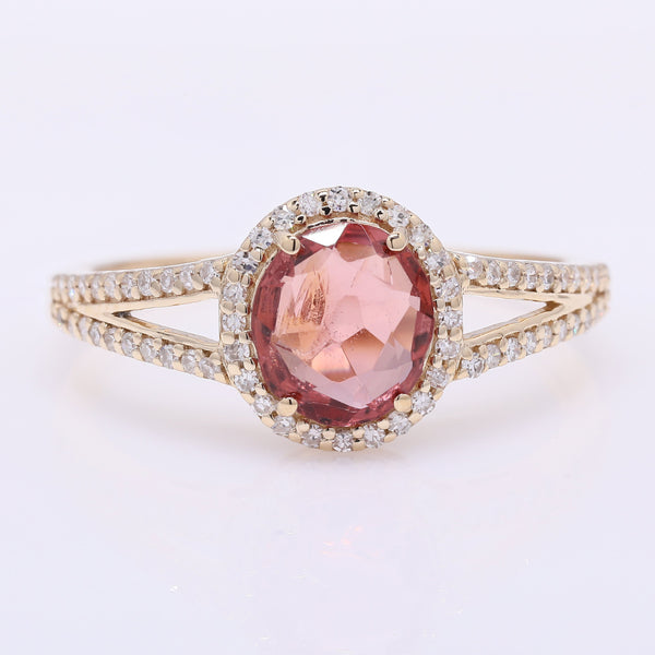 1.36 Ct Oval Mixed Cut Natural Spinel 14K Gold Ring