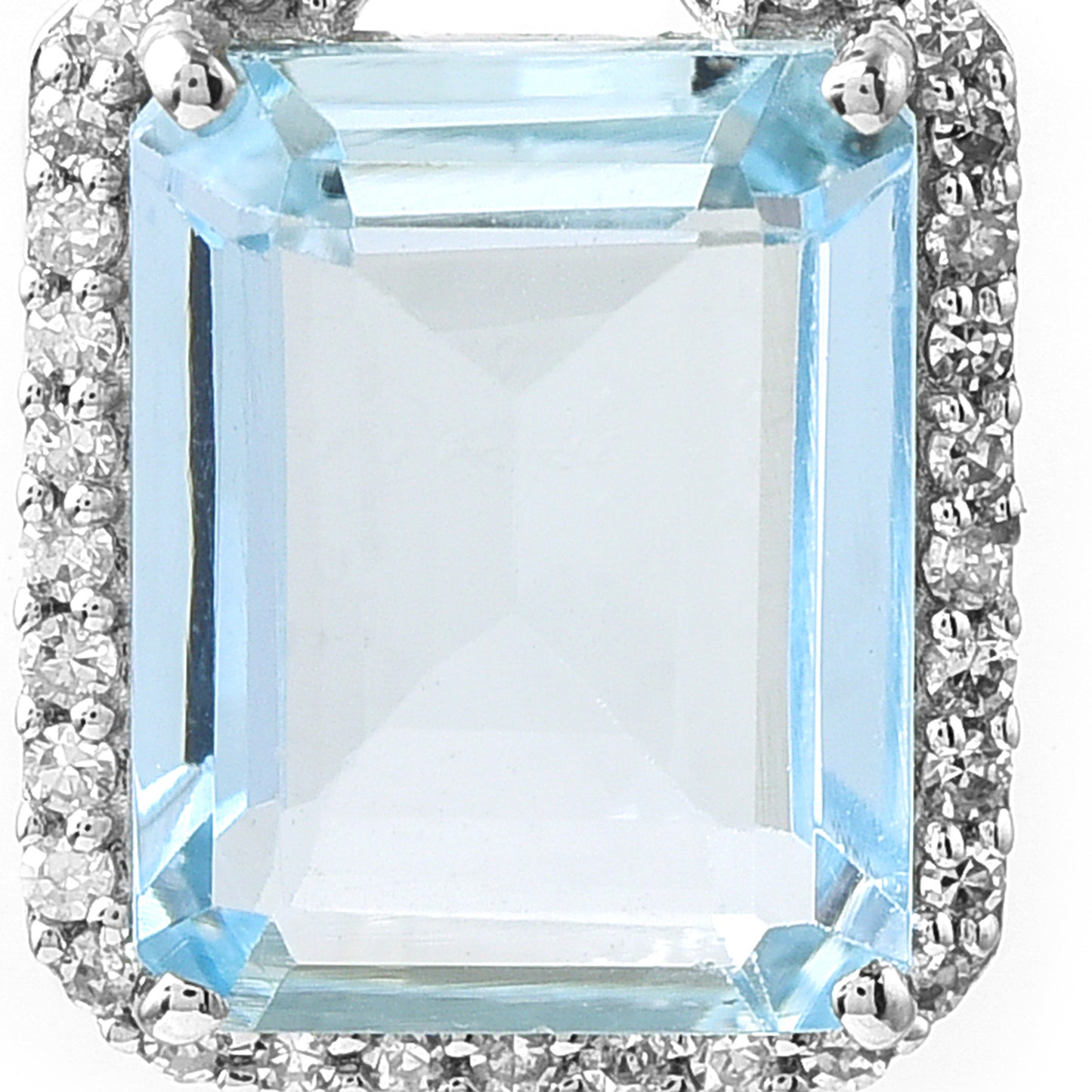 1.57 Ct Octagon Step Cut Natural Aquamarine 950 Platinum Pendant