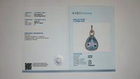 3.39 Ct Pear Mixed Cut Natural Aquamarine 14K Gold Pendant