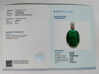 4.82 Ct Oval Mixed Cut Natural Emerald 14K Gold Pendant