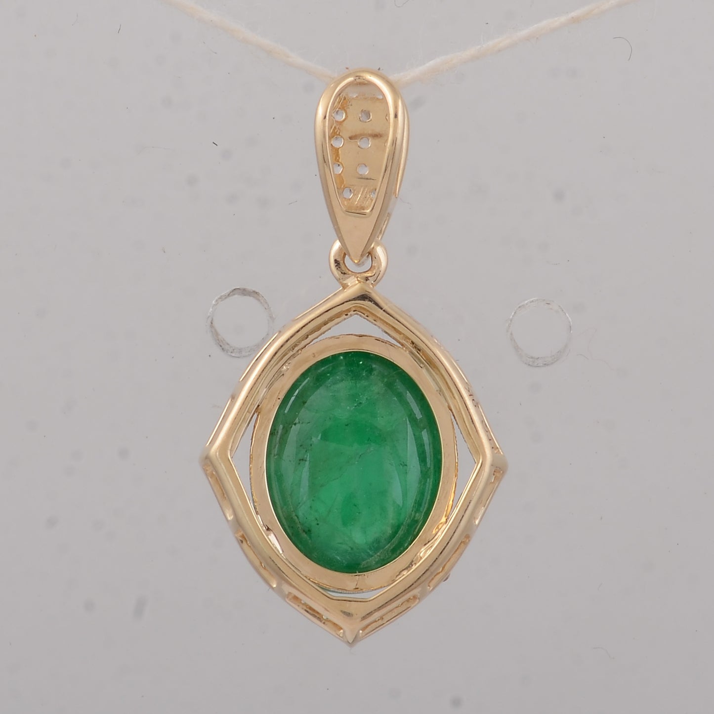3.31 Ct Oval Emerald 9K Gold Pendant