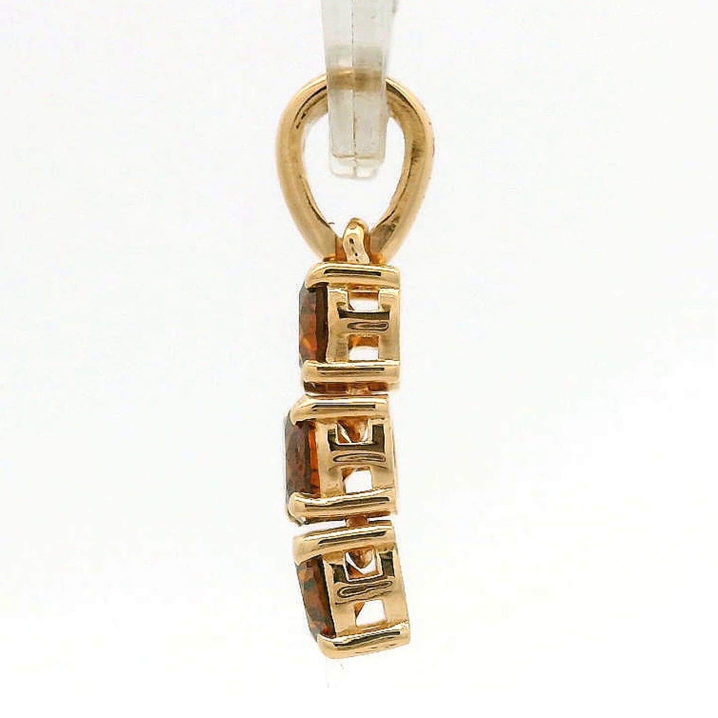 0.56 Ct Round Red Diamond 14K Gold Pendant