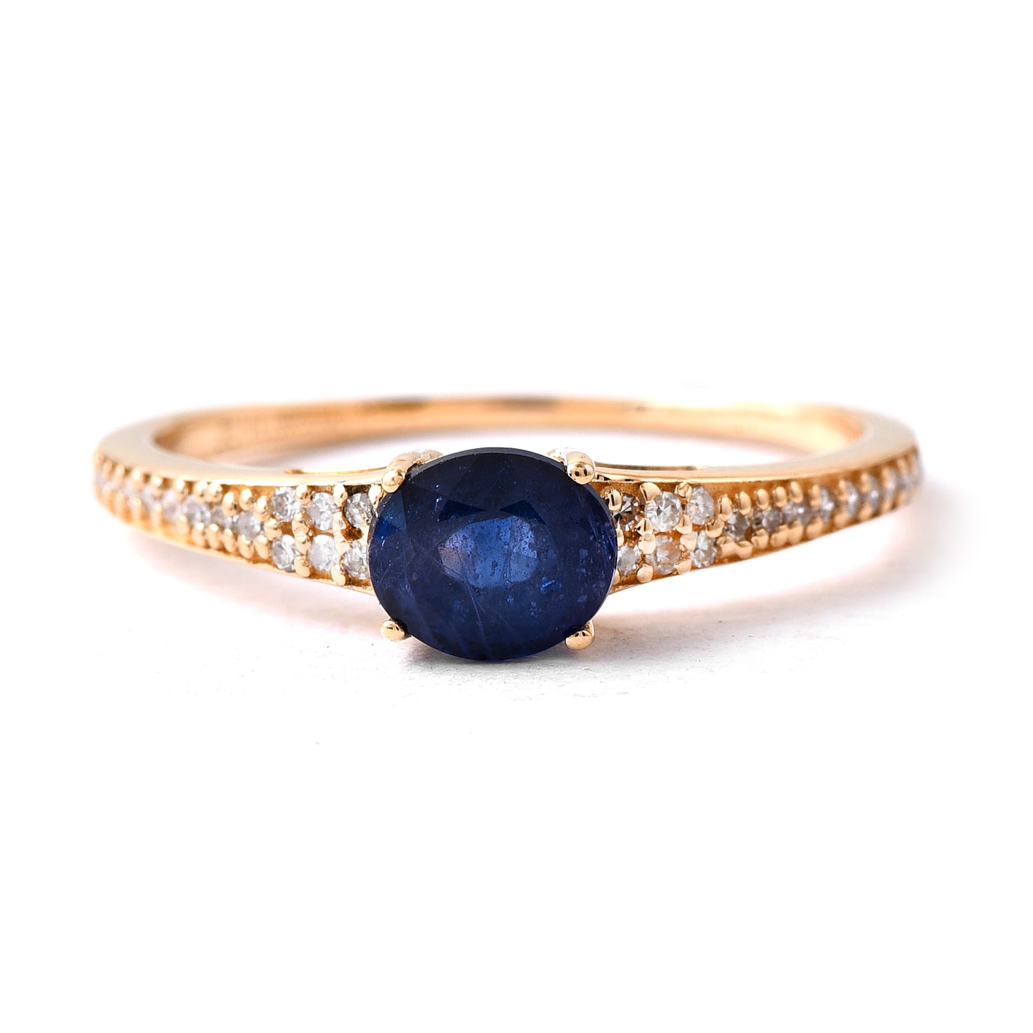 1.11 Ct Oval Mixed Cut Natural Sapphire 14K Gold Ring