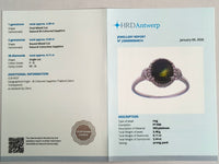 2.55 Ct Oval Mixed Cut Natural Bi-Coloured Sapphire 950 Platinum Ring