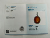2.65 Ct Oval Mixed Cut Natural Fire Opal 950 Platinum Pendant