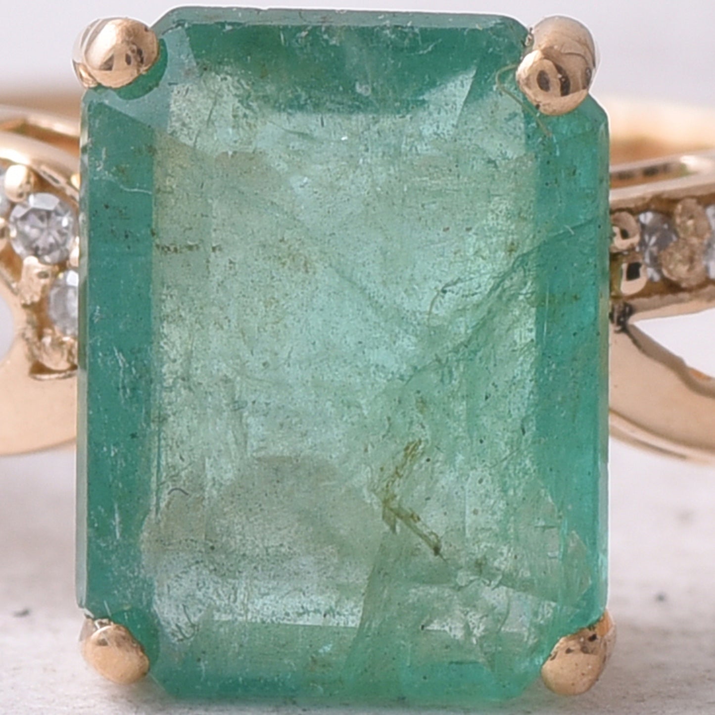 2.03 Ct Octagon Step Cut Natural Emerald 14K Gold Ring