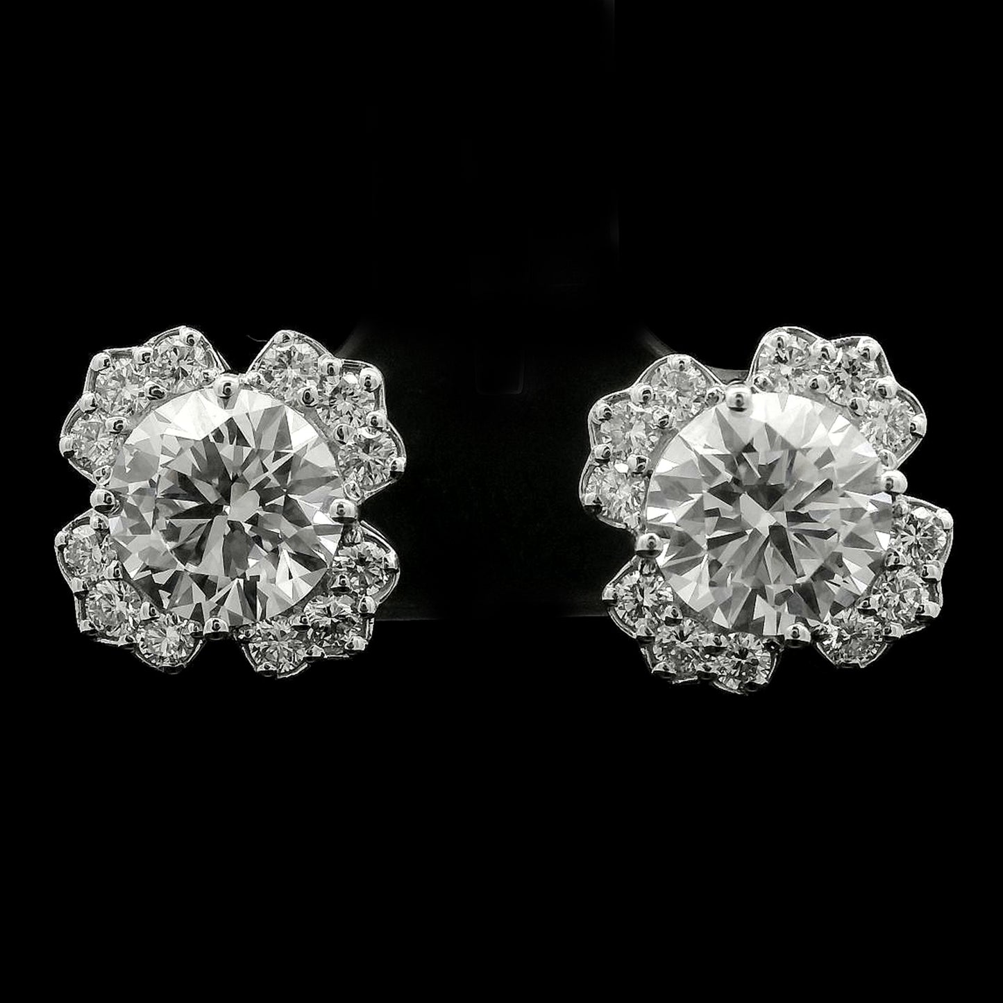 3.75 Carats Lab Grown Diamond 14K Gold Earrings