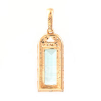1.09 Ct Rectangle Step Cut Natural Emerald 14K Gold Pendant