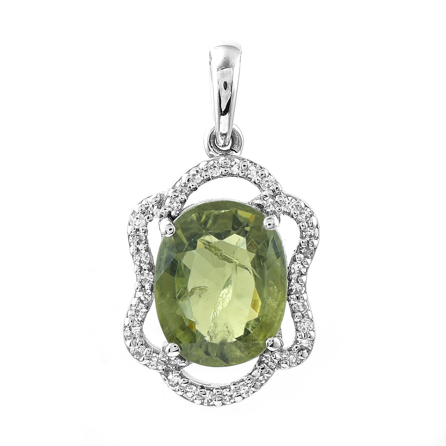 2.72 Ct Oval Mixed Cut Natural Green Sapphire 950 Platinum Pendant