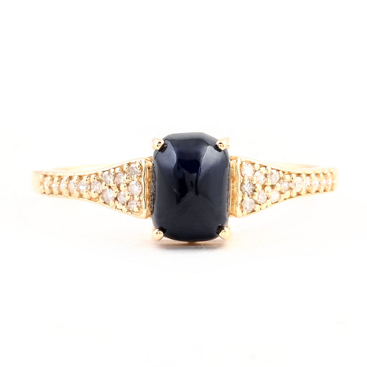 1.41 Carats Natural Corundum Sapphire 14K Gold Ring
