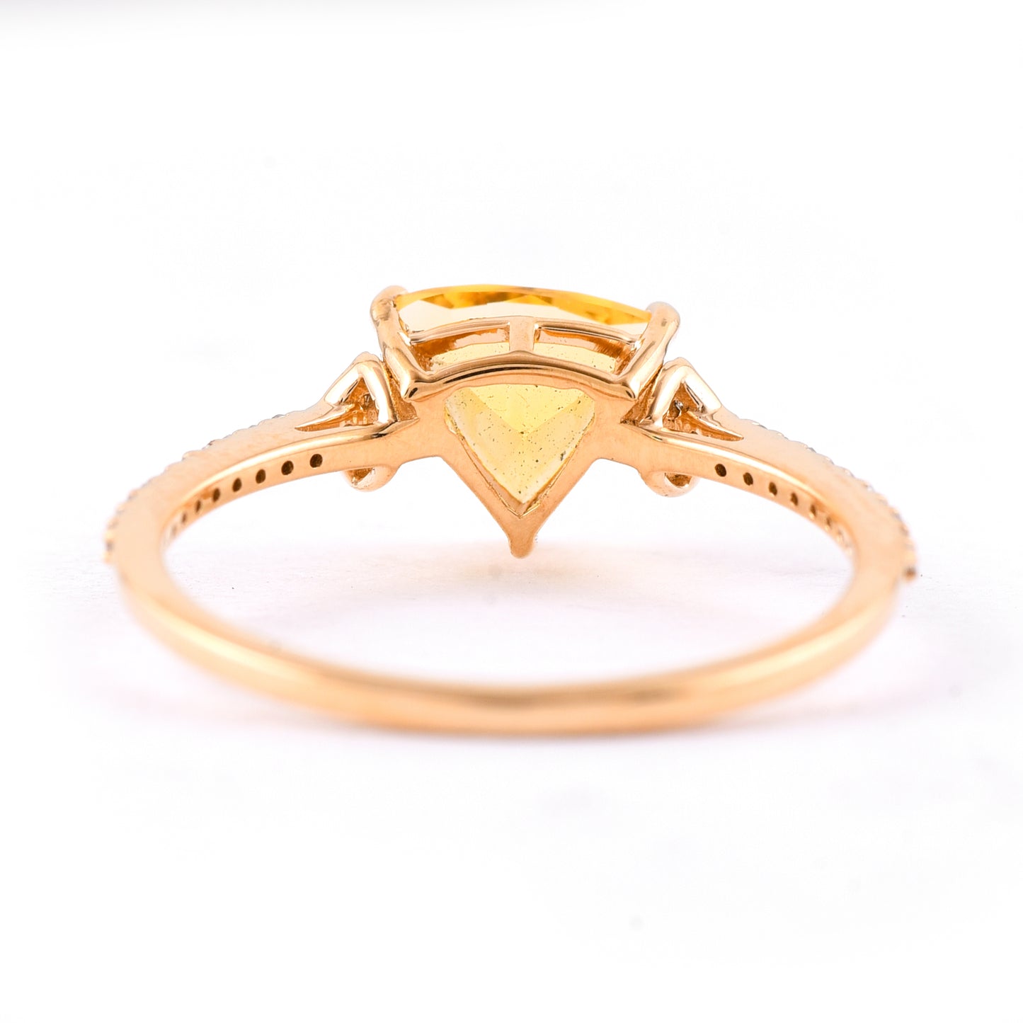 0.81 Ct Triangle Mixed Cut Natural Fire Opal 14K Gold Ring