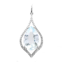 4.02 Ct Pear Mixed Cut Natural Aquamarine 950 Platinum Pendant