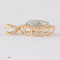 2.27 Ct Oval Aquamarine 9K Gold Pendant