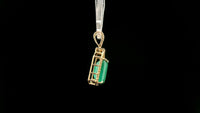 3.54 Ct Octagon Natural Emerald 14K Gold Pendant