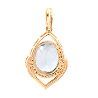 2.30 Ct Oval Mixed Cut Natural Aquamarine 14K Gold Pendant