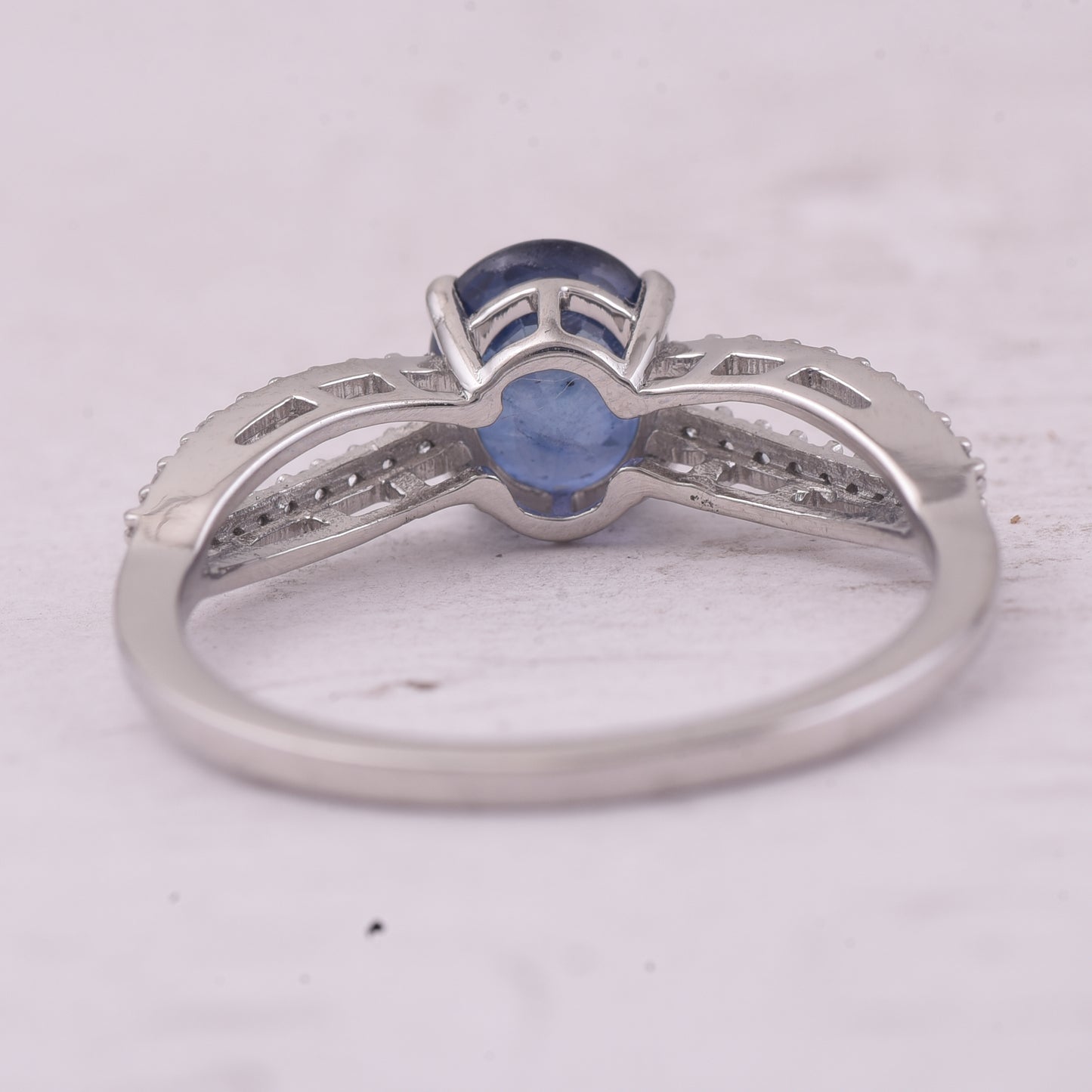 1.62 Ct Oval Mixed Cut Natural Sapphire 950 Platinum Ring