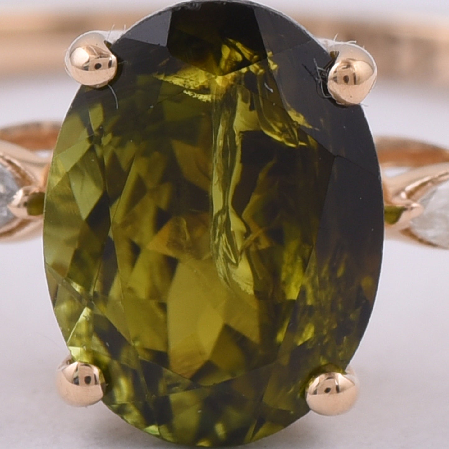 1.59 Ct Oval Natural Tourmaline 14K Gold Ring