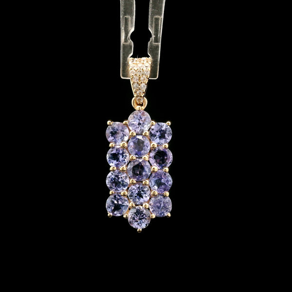 1.93 Ct Round Tanzanite 14K Gold Pendant