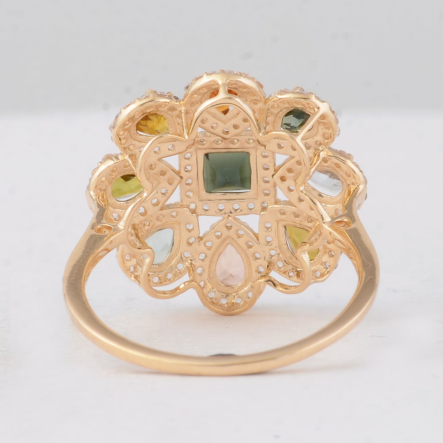 2.17 Ct Square Tourmaline 14K Gold Ring