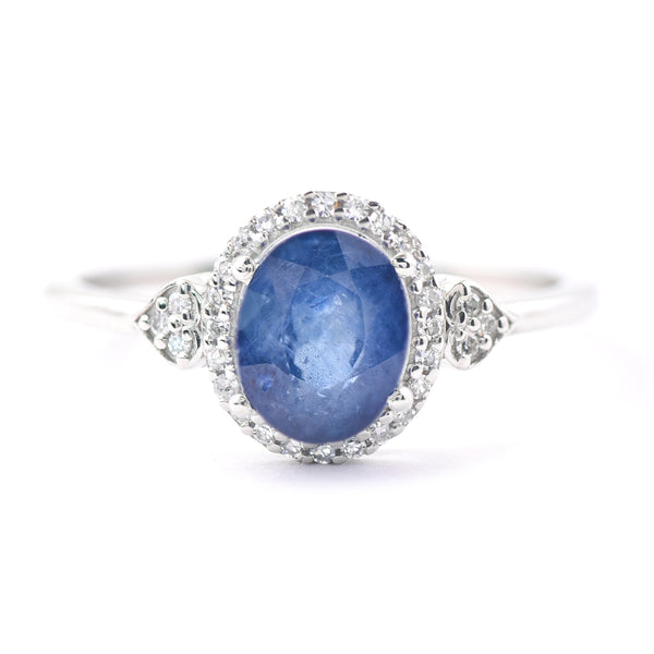 1.70 Ct Oval Mixed Cut Natural Sapphire 950 Platinum Ring
