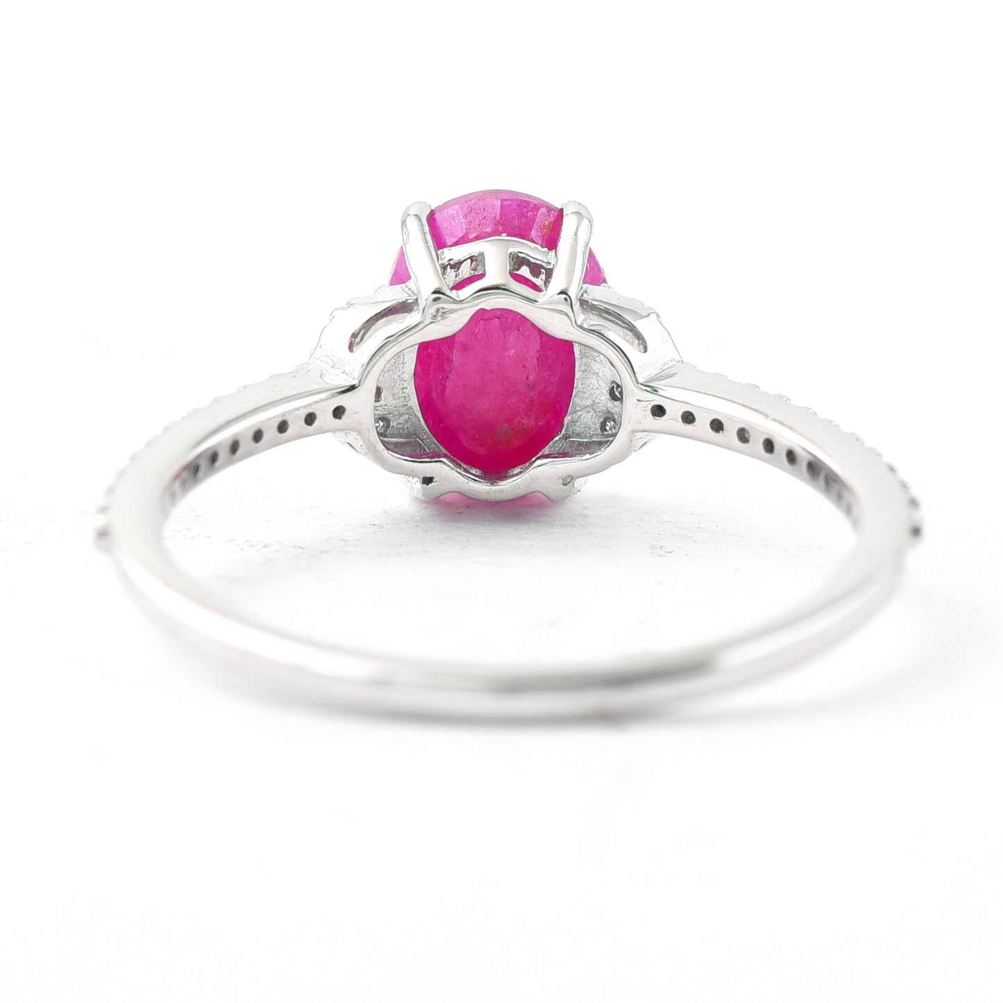 1.77 Ct Oval Mixed Cut Natural Ruby 950 Platinum Ring