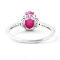 1.77 Ct Oval Mixed Cut Natural Ruby 950 Platinum Ring