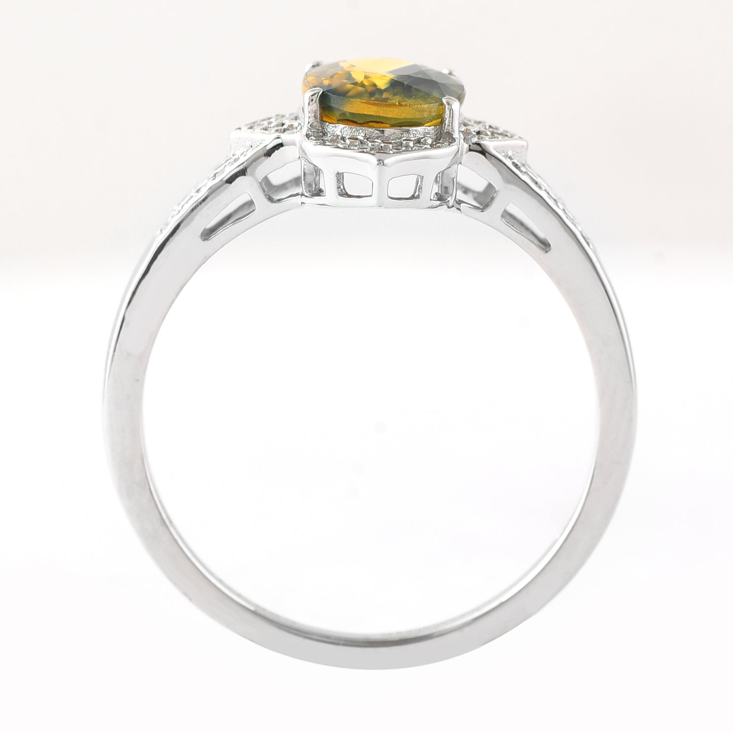 2.02 Ct Oval Mixed Cut Natural Bi-Coloured Sapphire 950 Platinum Ring