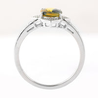 2.02 Ct Oval Mixed Cut Natural Bi-Coloured Sapphire 950 Platinum Ring